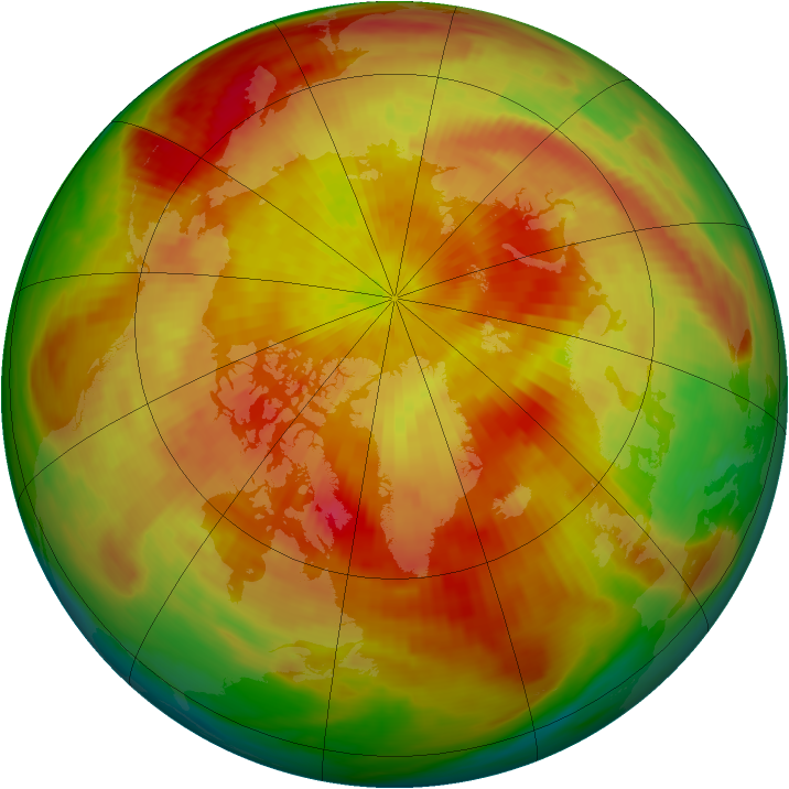 Arctic ozone map for 31 March 1981